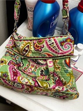 Vera Bradley Mint Green Paisley Quilted Shoulder Bag